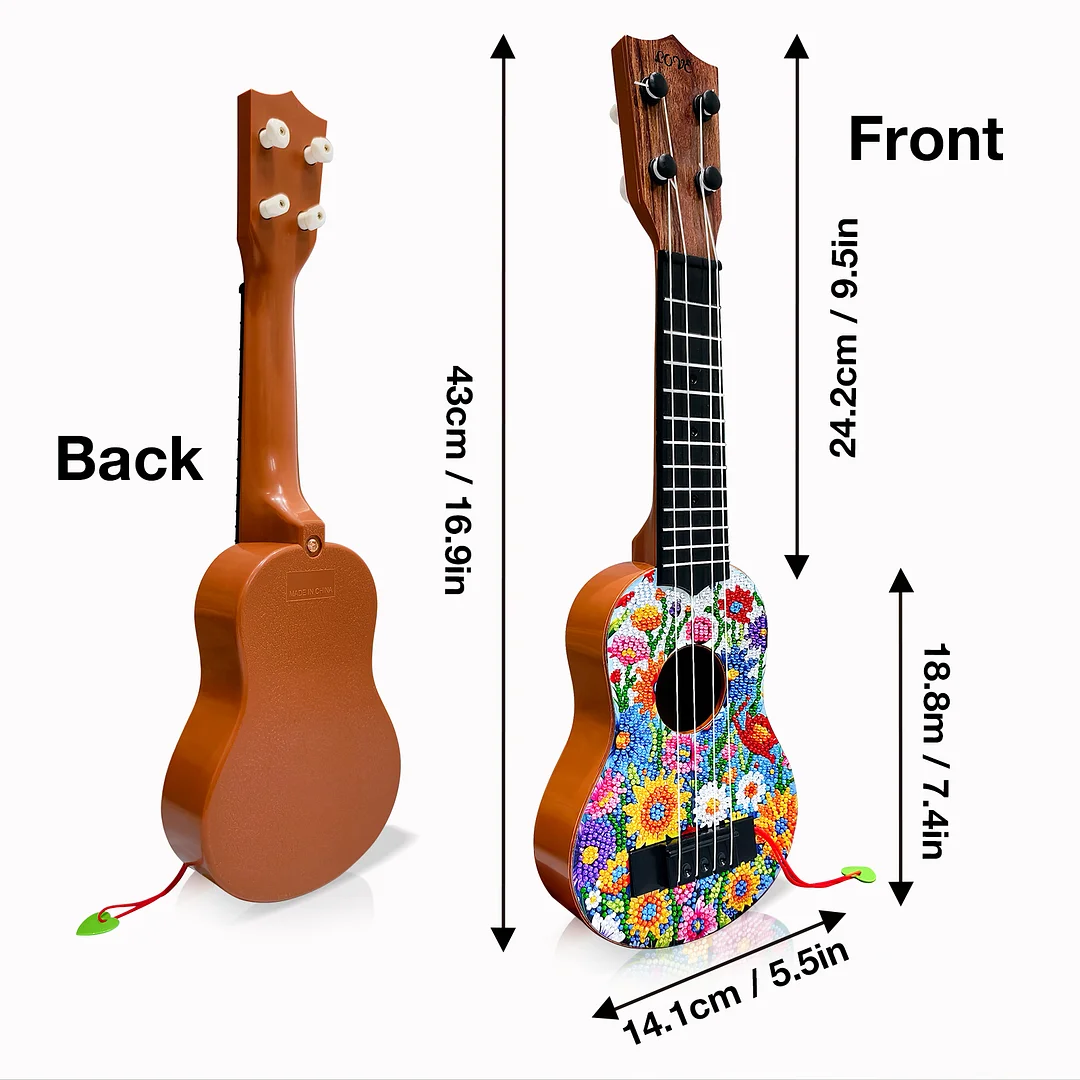 DIY Wooden Guitar Diamond Art Ornament Unique Gifts for Musicians (Garden)