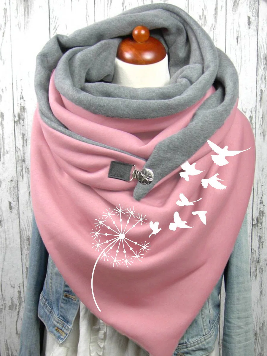  thdmladies Dandelion and Butterflies Cotton Button Schals thedmladies