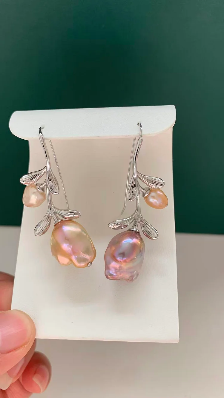 Tina Pearl S95 Silver Rose Flower Design Pearl Earrings ( just 1 )