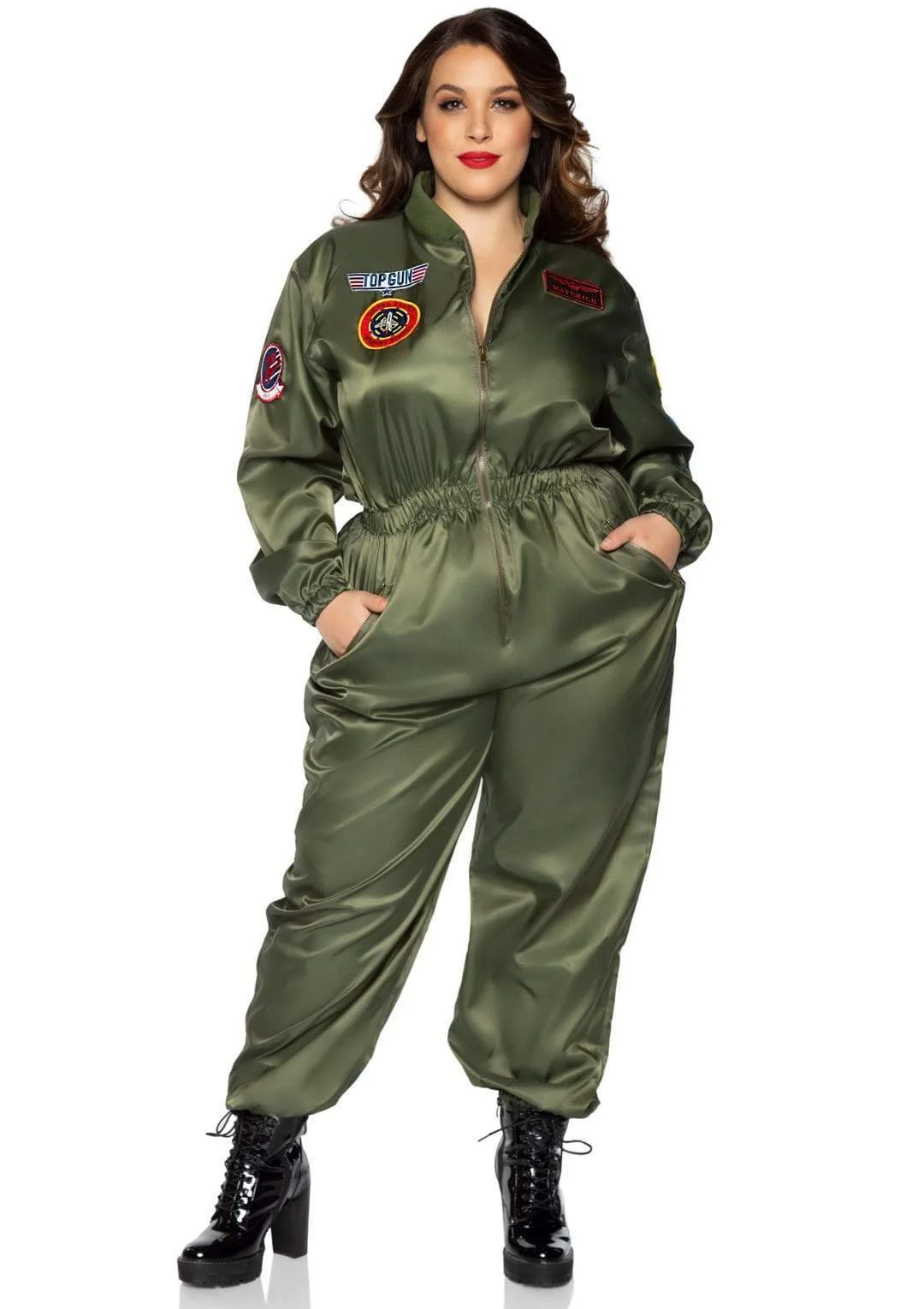 Plus Top Gun Costume Parachute Flight Suit