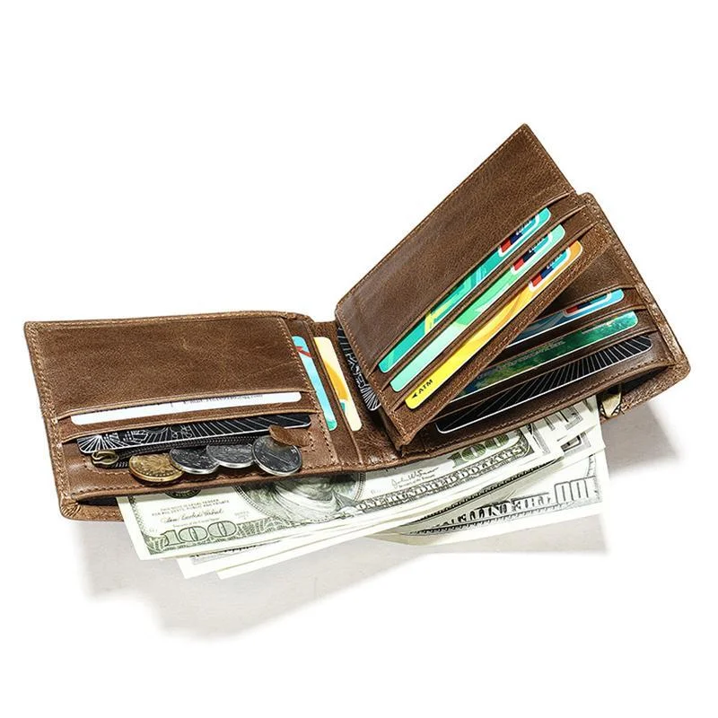 Vintage RFID Blocking Durable Leather Security Wallets