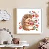 Hedgehog And Flower-11CT Stamped Cross Stitch 40*40cm/15.75*15.75in