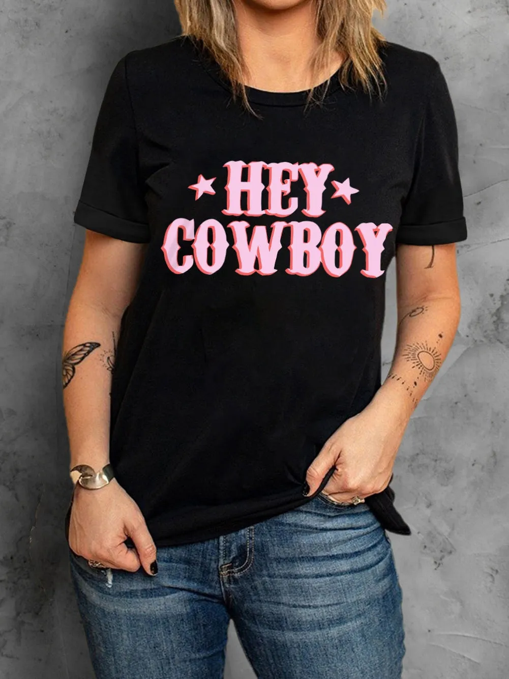 Wild West Letter Print Casual T-shirt