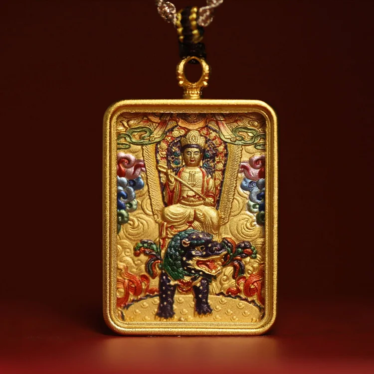 Thangka Buddha Wisdom and Enlightenment Manjushri Square Thangka