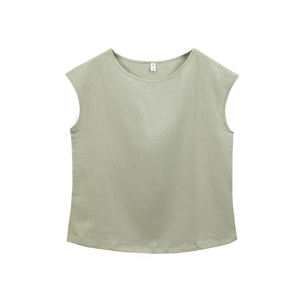 100% Linen T-shirt Simple Loose REAL SILK LIFE