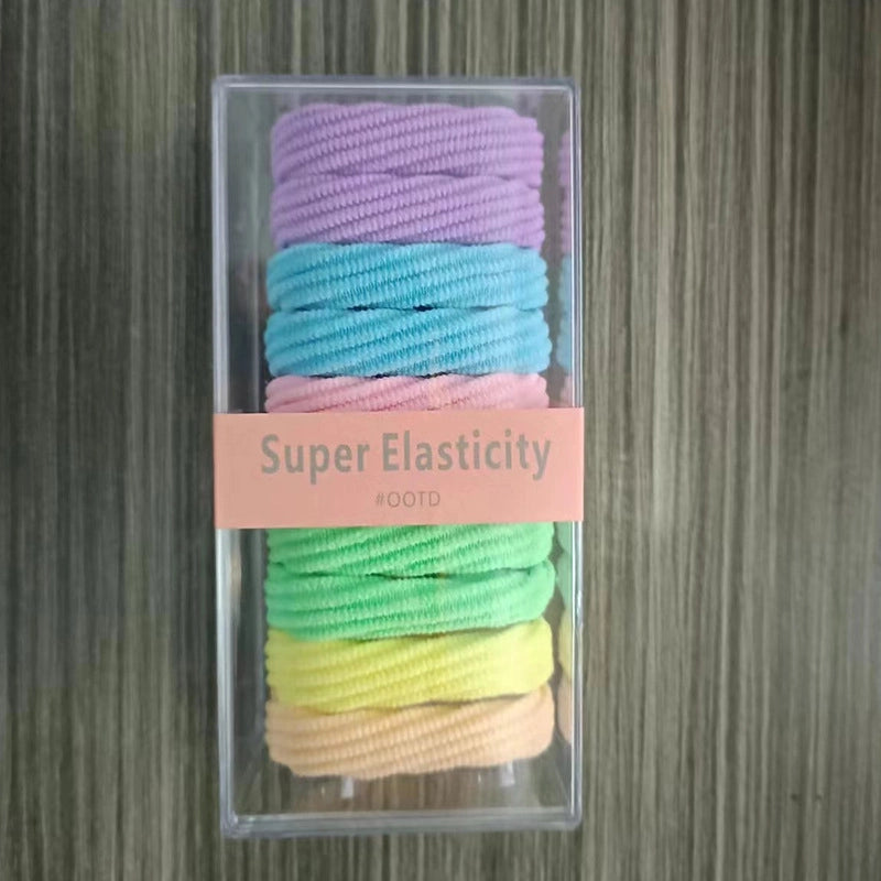 Boxed Rubber Band Women’s Hair Tie High Elastic Durable Seamless Hair Rope Hair Tie Simple Hair Rope Thick Hair Band Hair Accessories