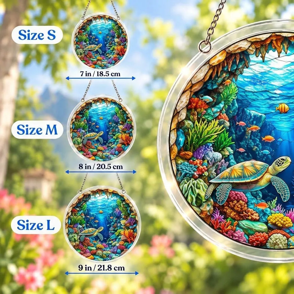Tropical Turtle Stained Glass Suncatcher Puzzle