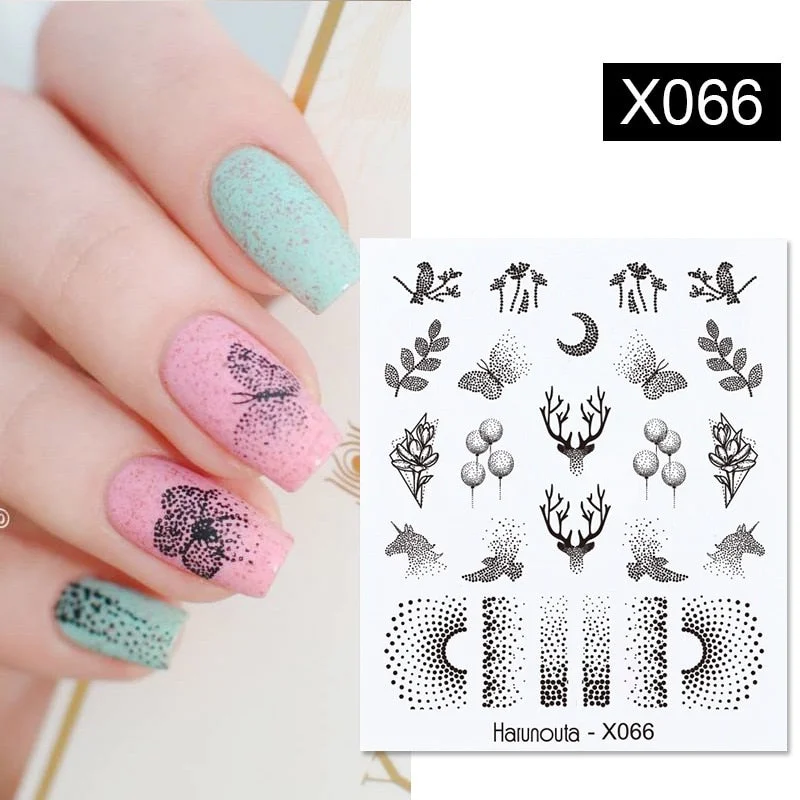1PC Blooming Lavender Water Decals Harunouta Alphabet Leaves Flower Nail Art Transfer Watermark Sticker Slider Decoration-Nail Inspo