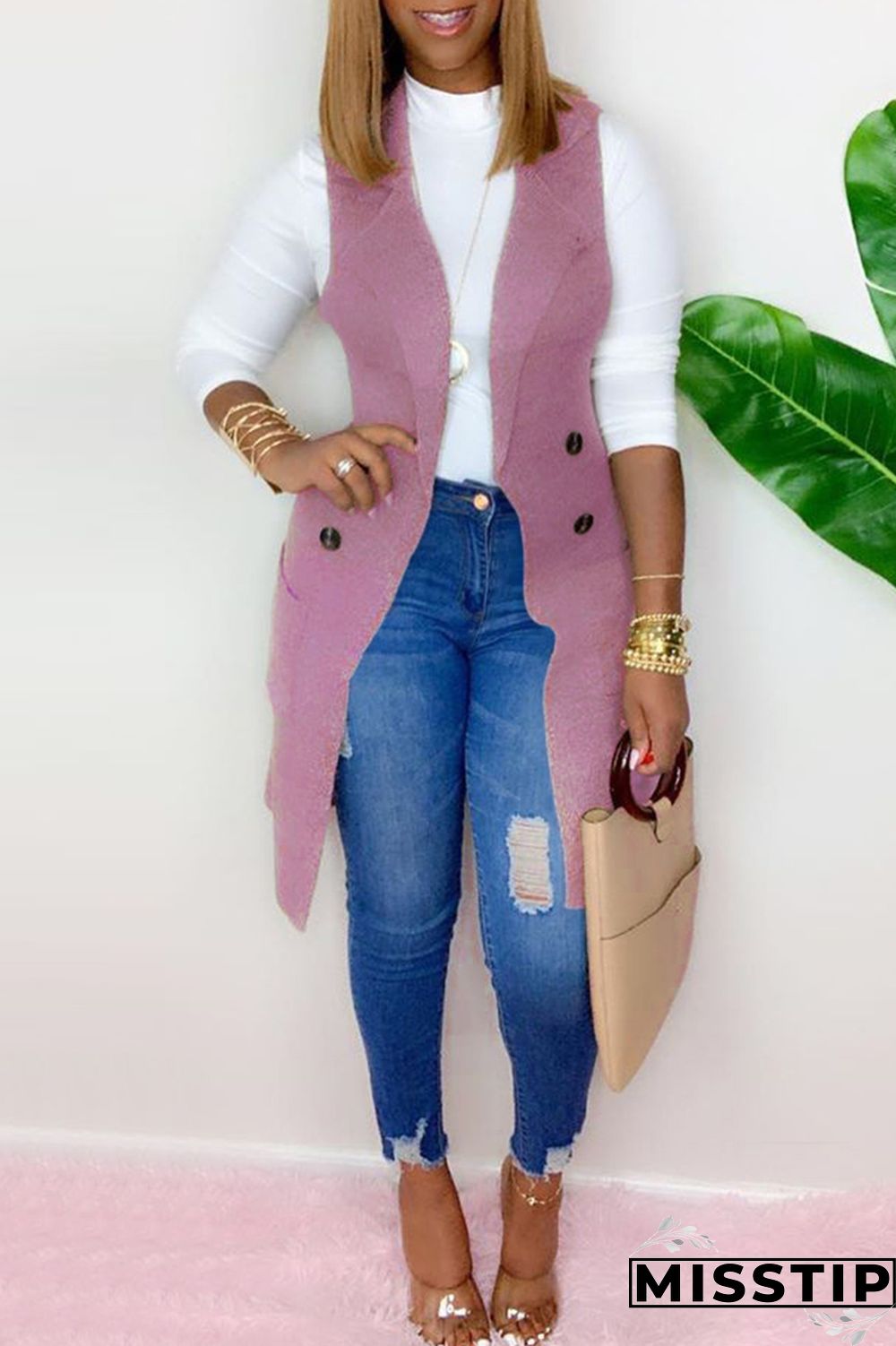 Grey Fashion Casual Solid Cardigan Turndown Collar Outerwear
