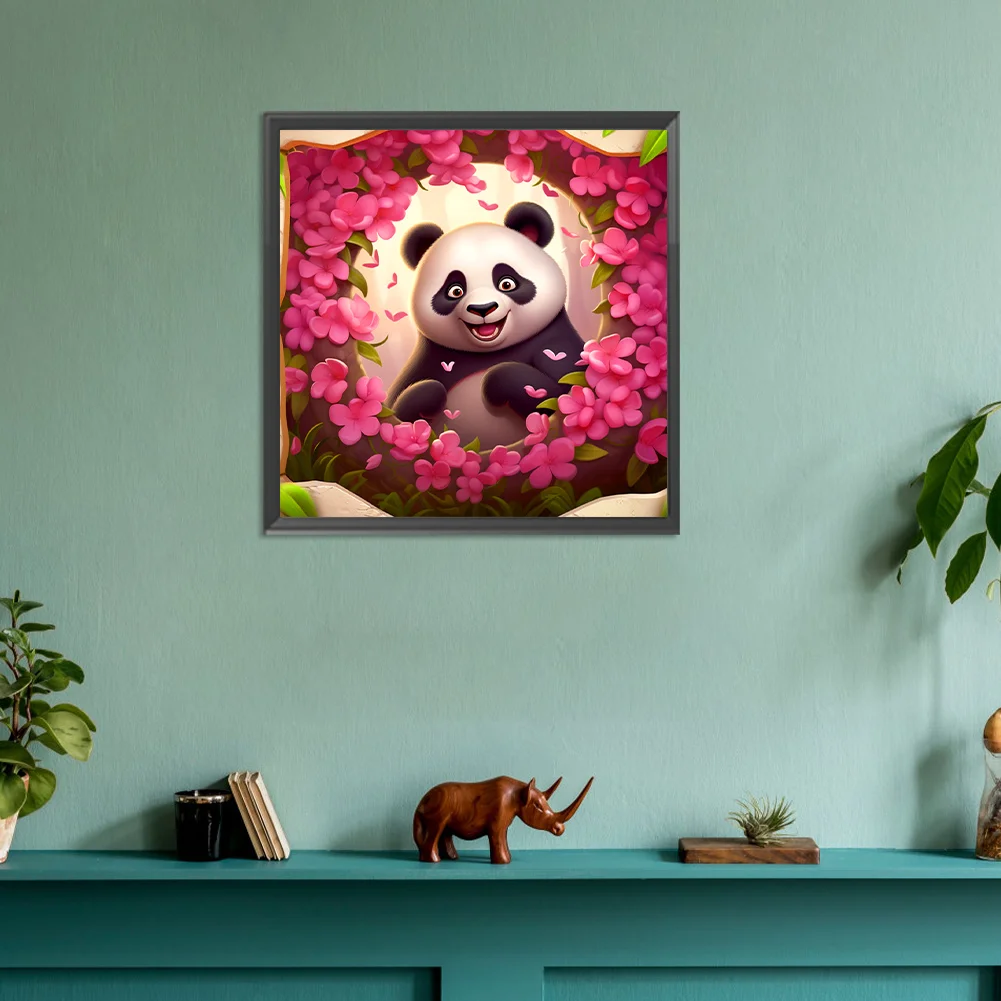 Full Round Diamond Painting 30*30cm - Picture Frame Animal Panda