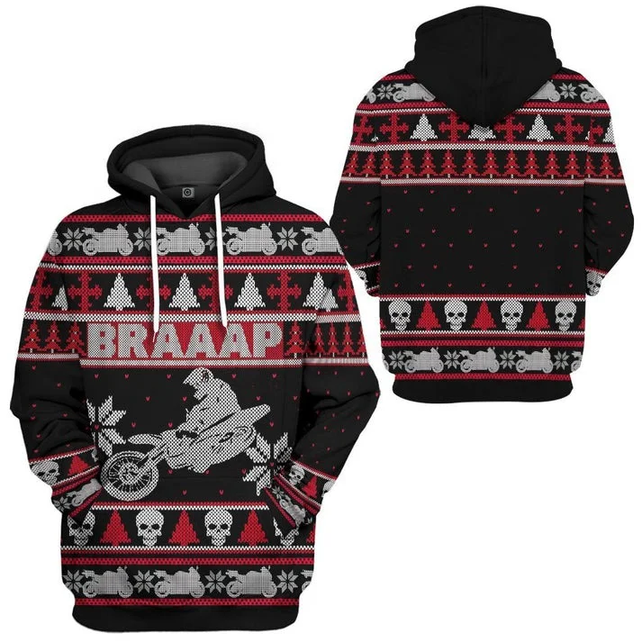 Unisex Black Ugly Christmas Sweaters 3D Print Hoodies