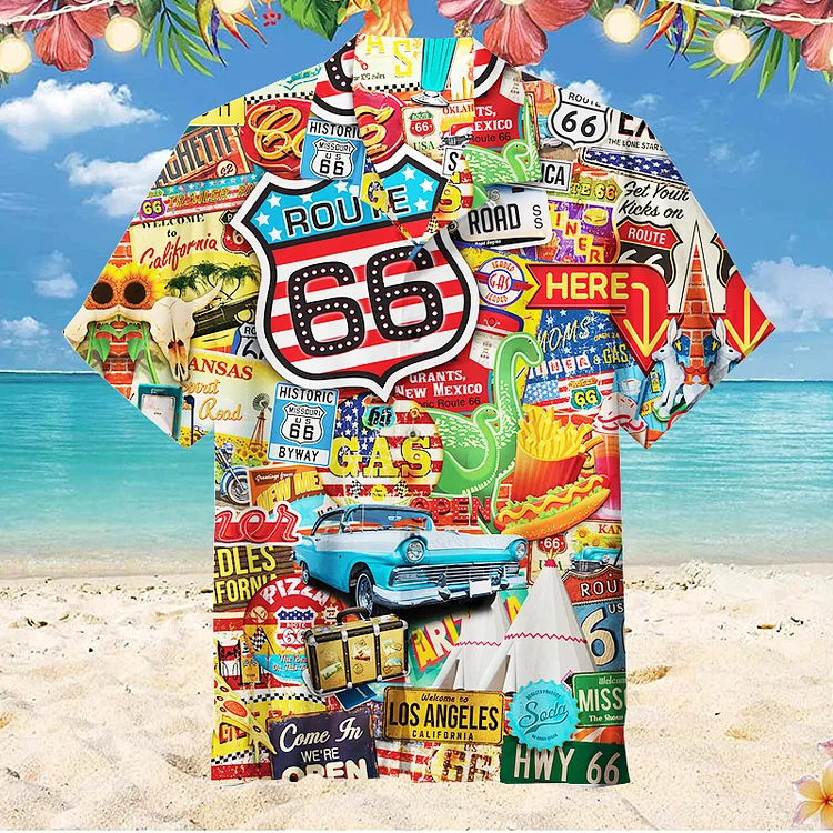 Route 66|Unisex Hawaiian Shirt