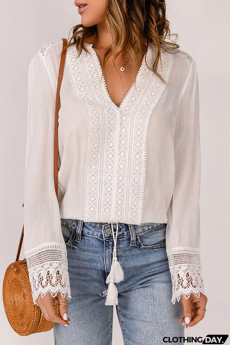 Chic White Bohemian Blouse