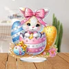 (US Only)2D Flat Easter Bunny Egg DIY Double-Sided Diamond Painting Desktop Decorations