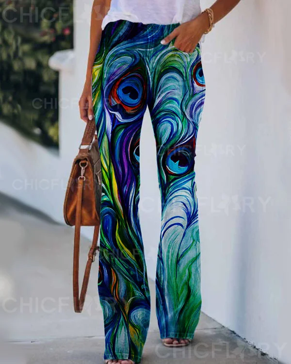 Women's  Peacock  Pattern Pants