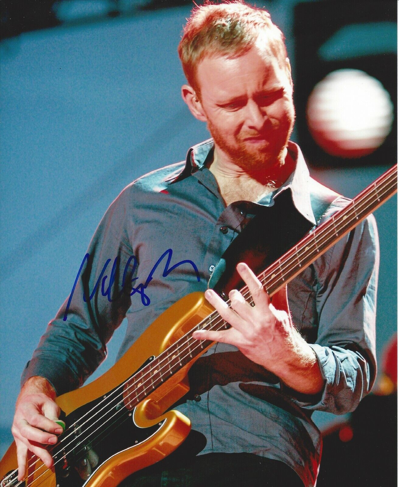 Nate Mendel Autographed 8x10 Foo Fighters NirvanaA474