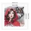 Red Girl And Wolf-11CT Stamped Cross Stitch 46*45cm/18.11*17.72in tapestrymarket