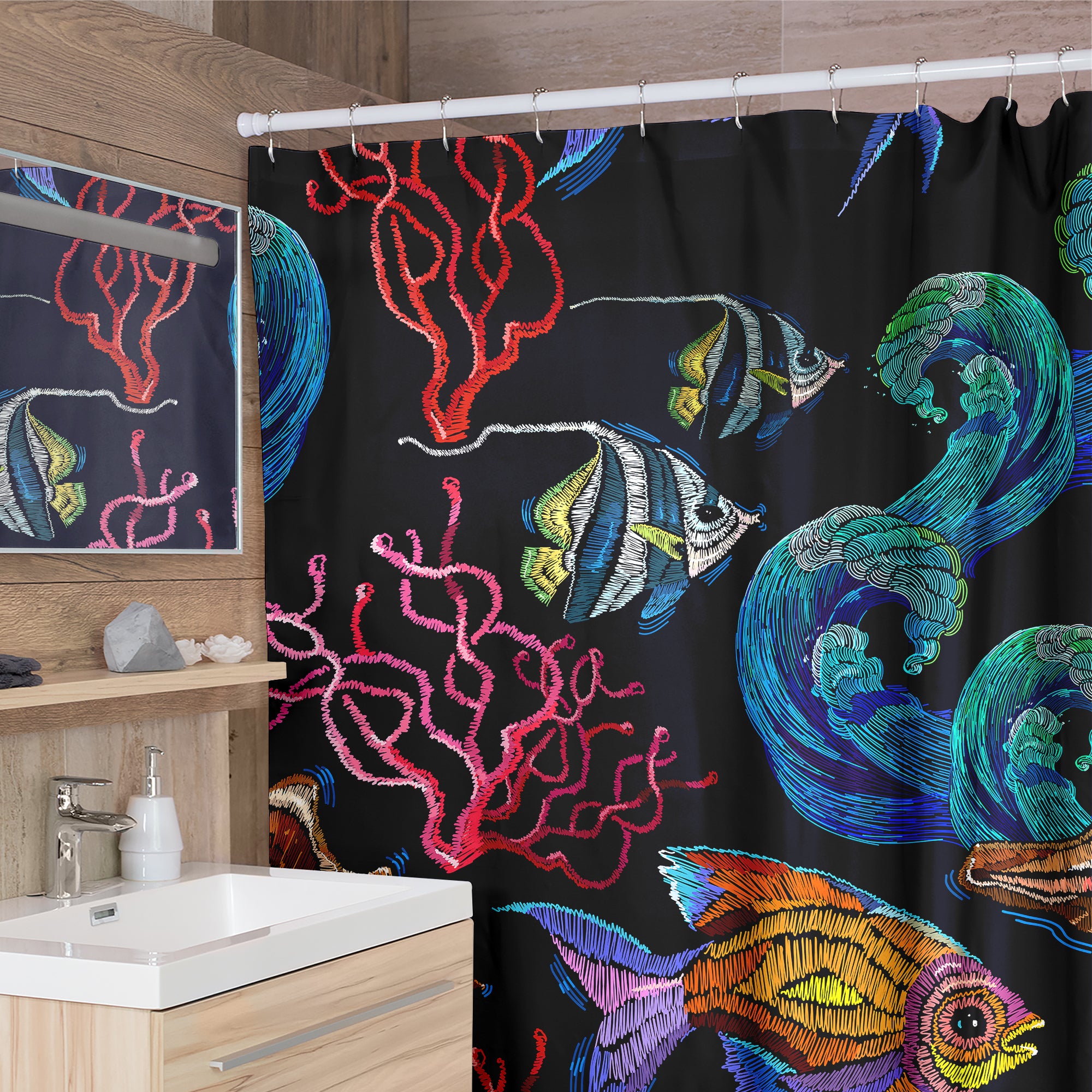 

Digital Koi - Print Shower Curtain, 180*180cm, 501 Original