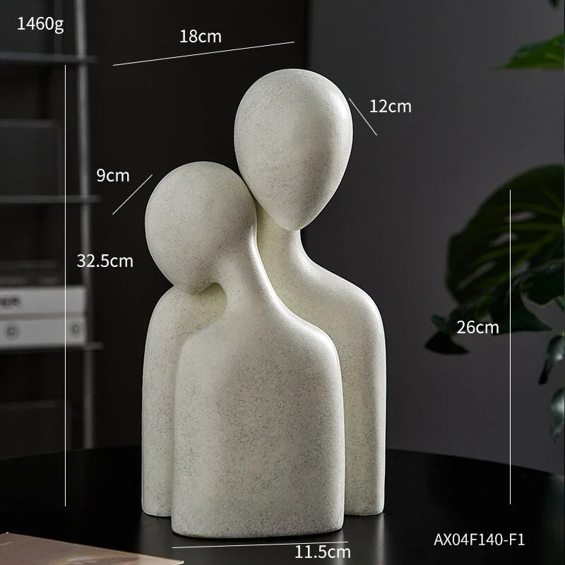 Nordic Home Decoration Abstract Couple Kissing Sculpture Home Decoration Accessories for Living Room Modern Art Statues Gift