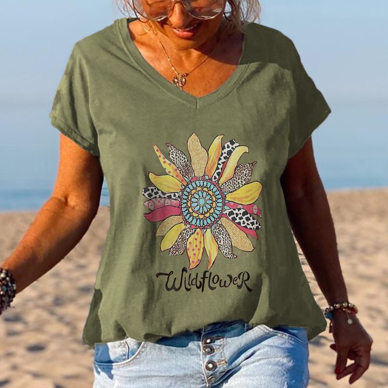 Wild flower Printed Women's T-shirt