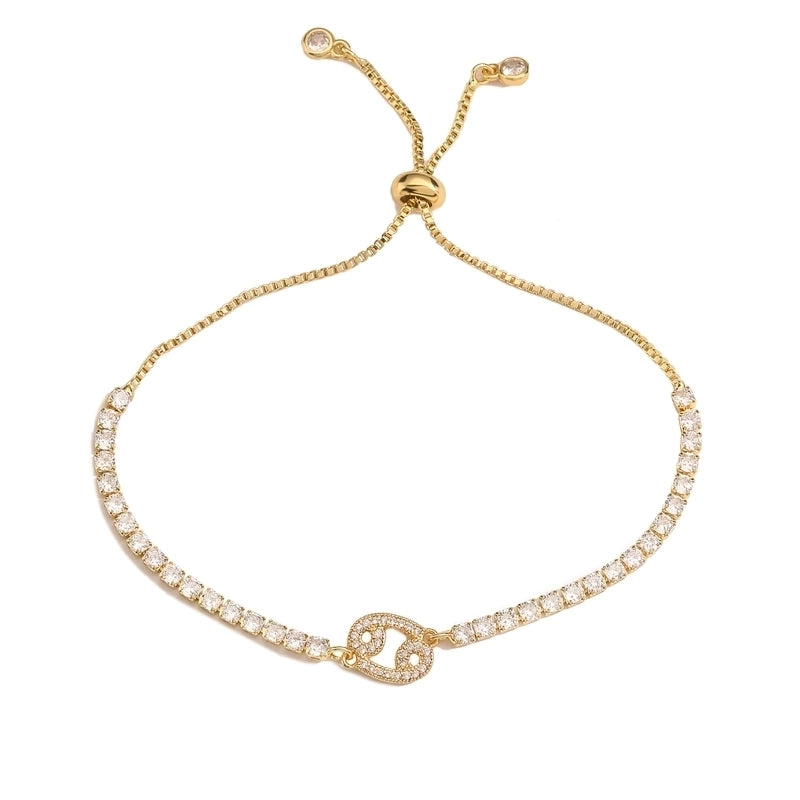 Copper 18K Gold Plated Casual Minimalist Classic Style Plating Inlay Constellation Zircon Drawstring Bracelets