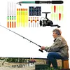 Sea Fishing Rod Set Telescopic Fishing Rod Pole with Reel Hook Soft Tube Float