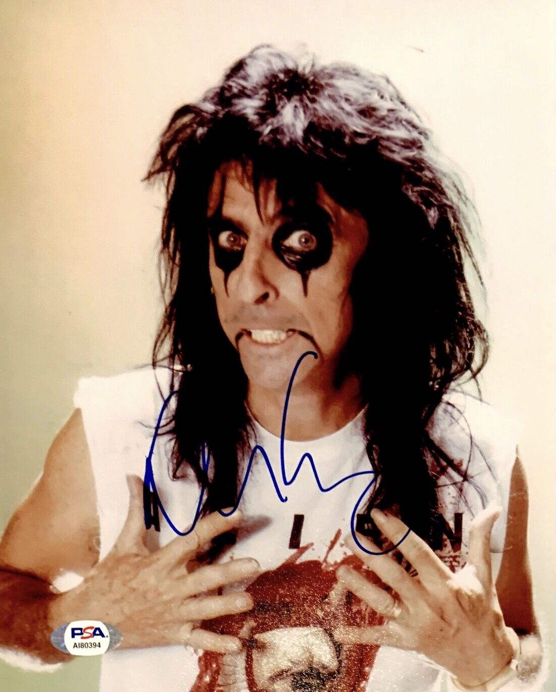 Alice Cooper Signed 8x10 Photo Poster painting PSA AI80394