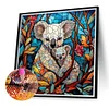 Diamond Painting-5D Full Round Drill Stained Glass Koala(40*40 CM)