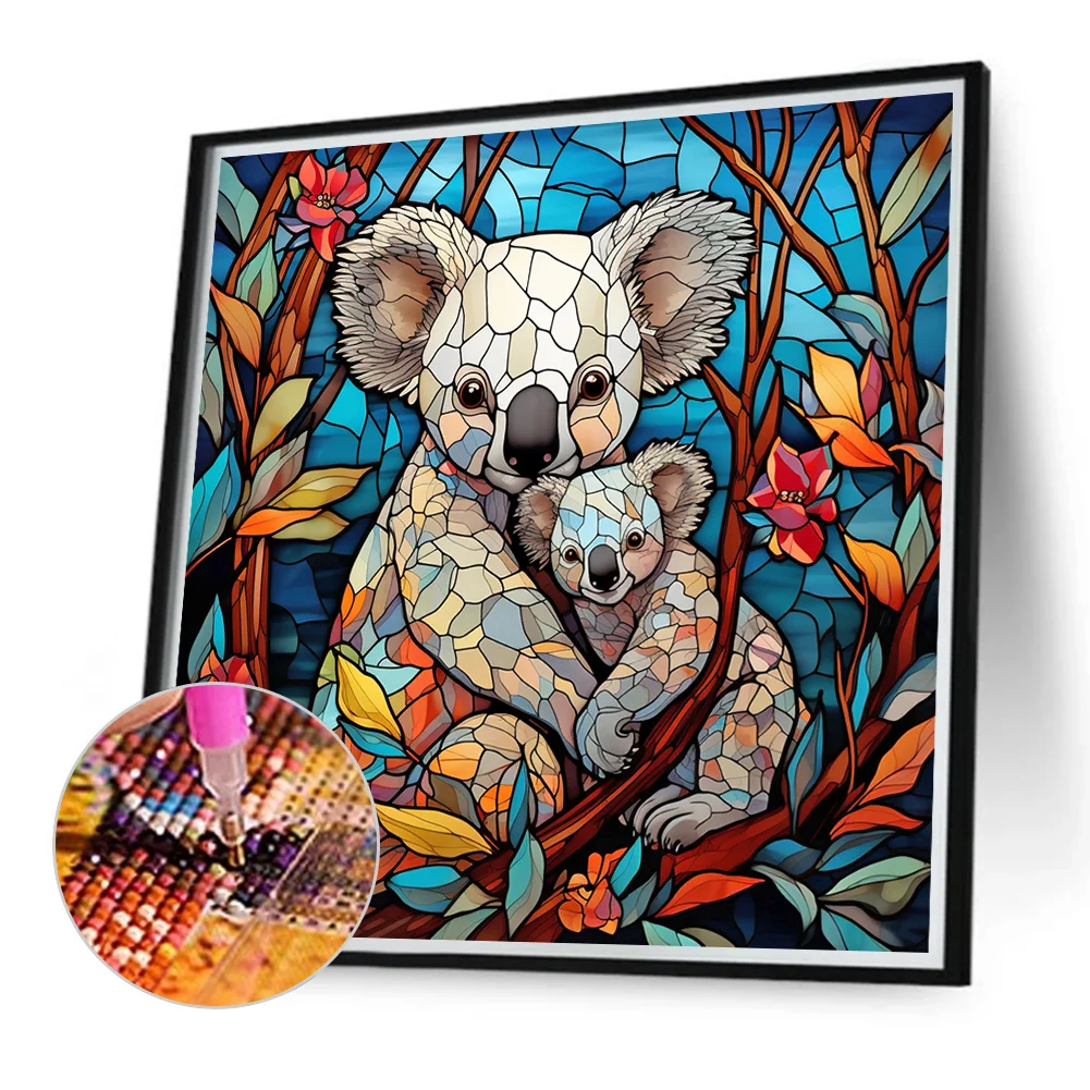 Diamond Painting - Full Round Drill - Stained Glass Koala(Canvas|40*40cm)