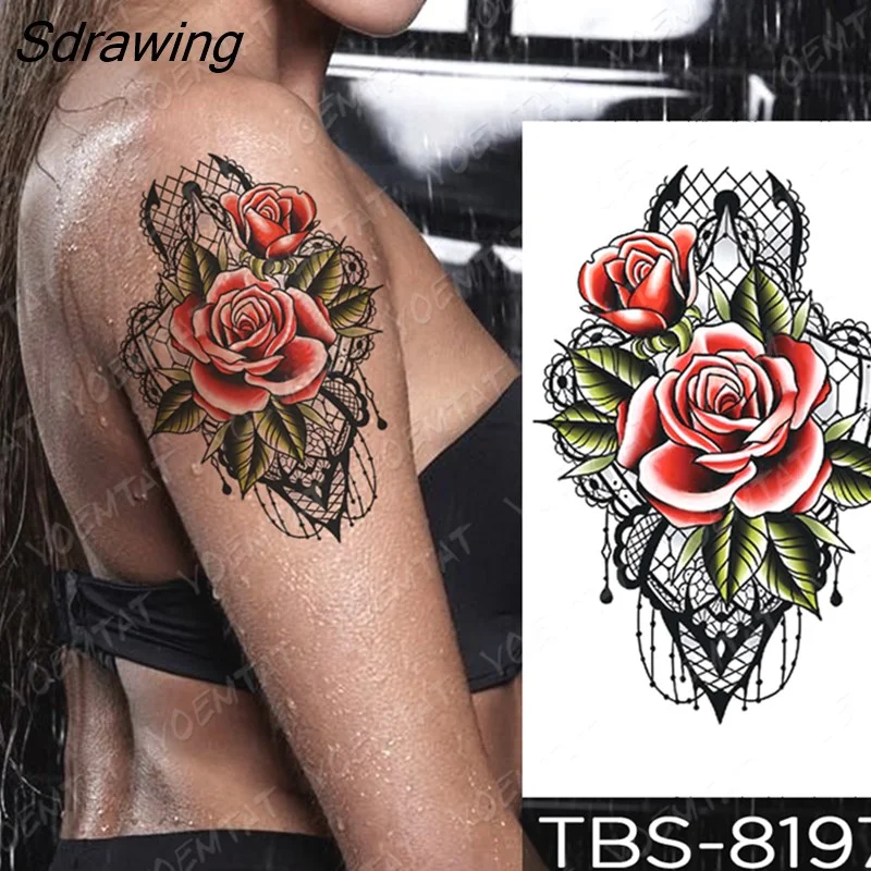 Sdrawing Temporary Tattoo Sticker forest eagle wolf butterfly Flash Tattoos Gothic Y2K Body Art Arm Fake Tatoo Men Women