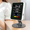 5 In 1 Formaldehyde Monitor with Holder Carbon Dioxide Detector USB Rechargeable TVOC Detector Temperature Humidity Home Air Quality Monitor