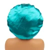 Large Double Layers Satin Hat Plain Colors Elastic Ribbon Cap