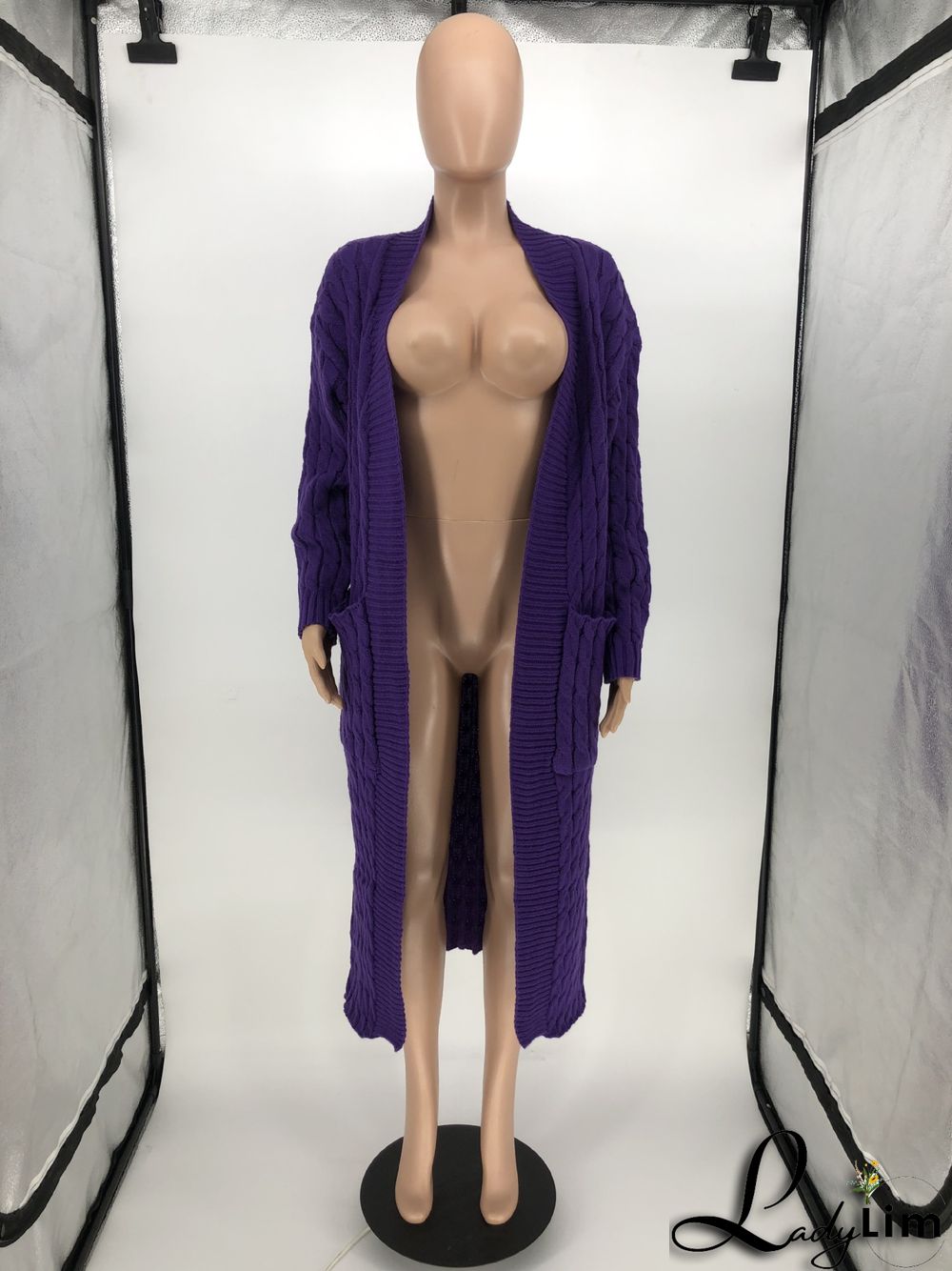 Women Winter Long Sleeve Plush Long Sweater Jacket