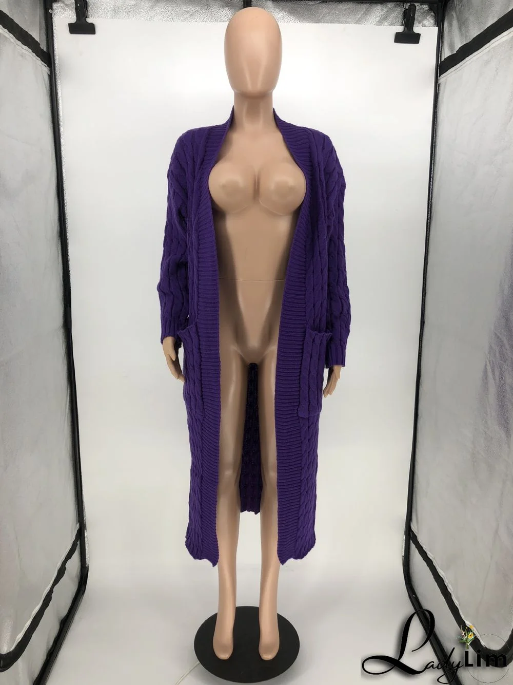 Women Winter Long Sleeve Plush Long Sweater Jacket