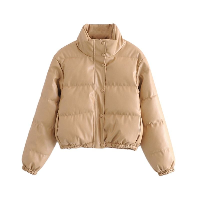 Winter Parkas Women Coat Short Down Jackets For Women Female PU Leather Bomber Jacket Elegant Doudoune Femme Veste Manteau 2021