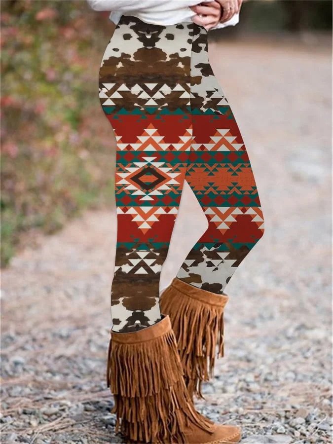 Western Print Skinny Stretch Leggings