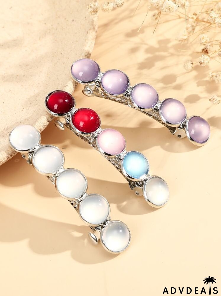 3pcs Round Decor Hair Clip