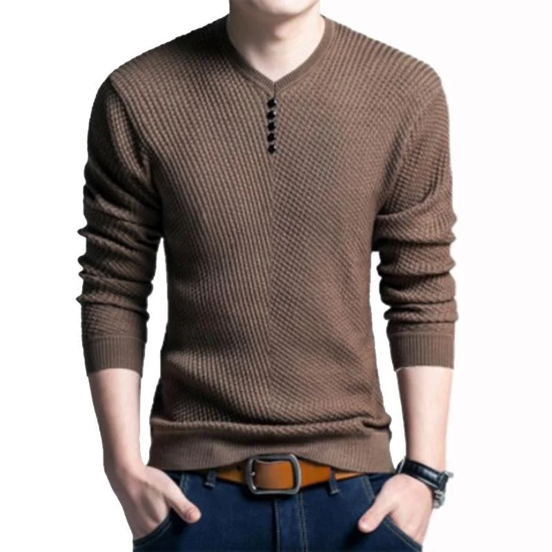 Men's Sweater V-neck Pullover Bottomed Shirt