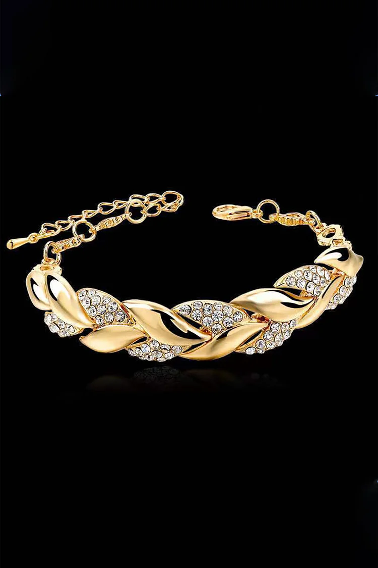 Rhinestone Charm Leaf Bracelet main image 1