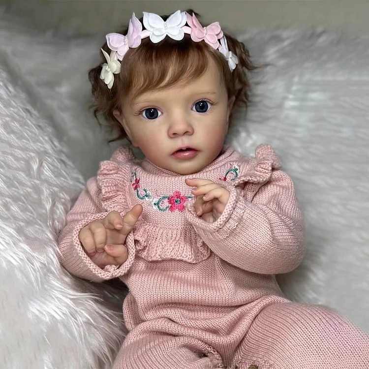 [New]20'' Reborn Toddler Baby Doll Girl with Brown Hair Named Tamula
