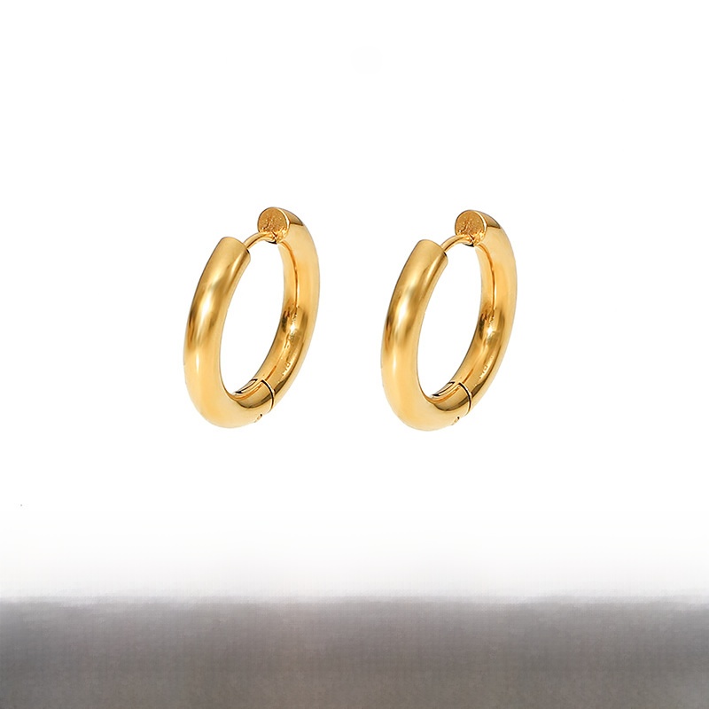 Vintage Retro Women Geometric Stainless Steel 18K Gold Plated Earrings