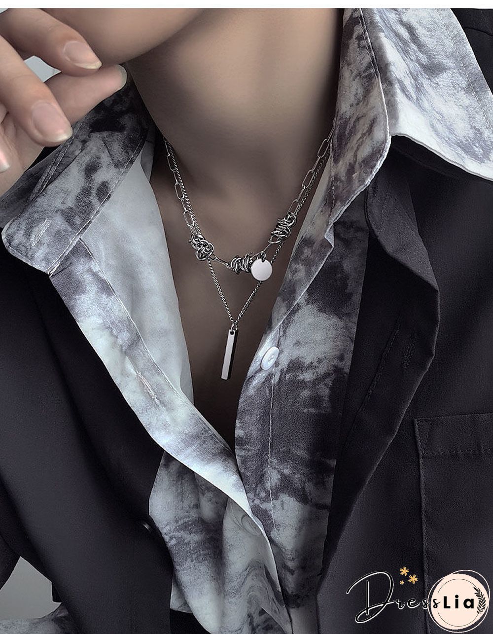 Men's & Women's Fashion Titanium Steel Clavicle Necklace