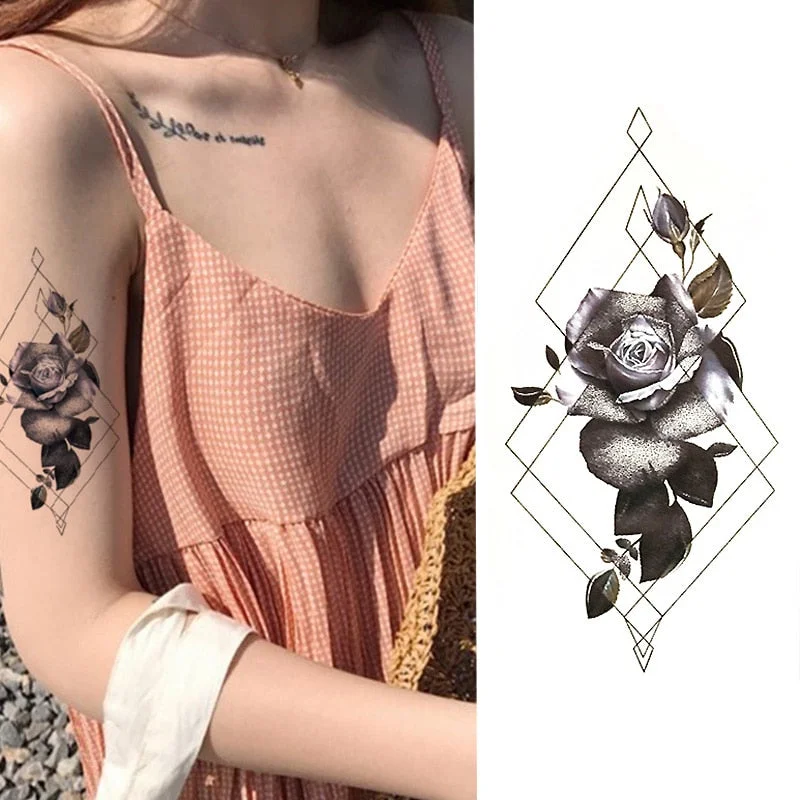 1pcs Watercolor Flower Temporary Body Tattoo so Beautiful can be used for Shoulder,thigh, or Back Body decor