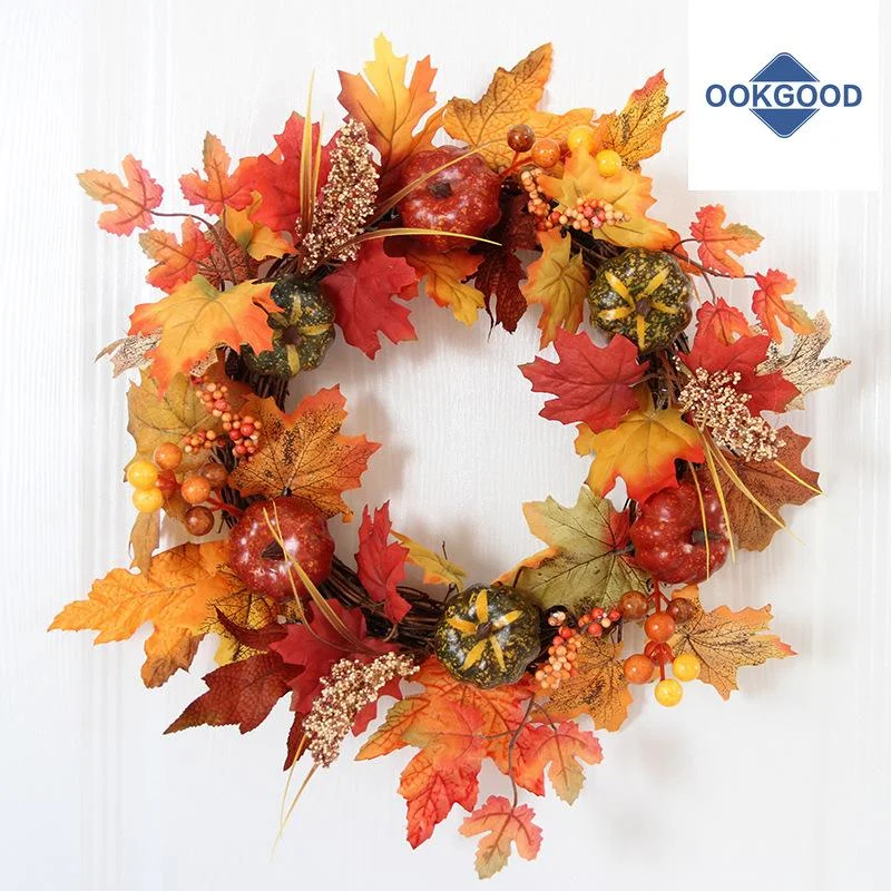 Handmade Autumn Theme Wreath For Thanksgiving Or Halloween Decoartion