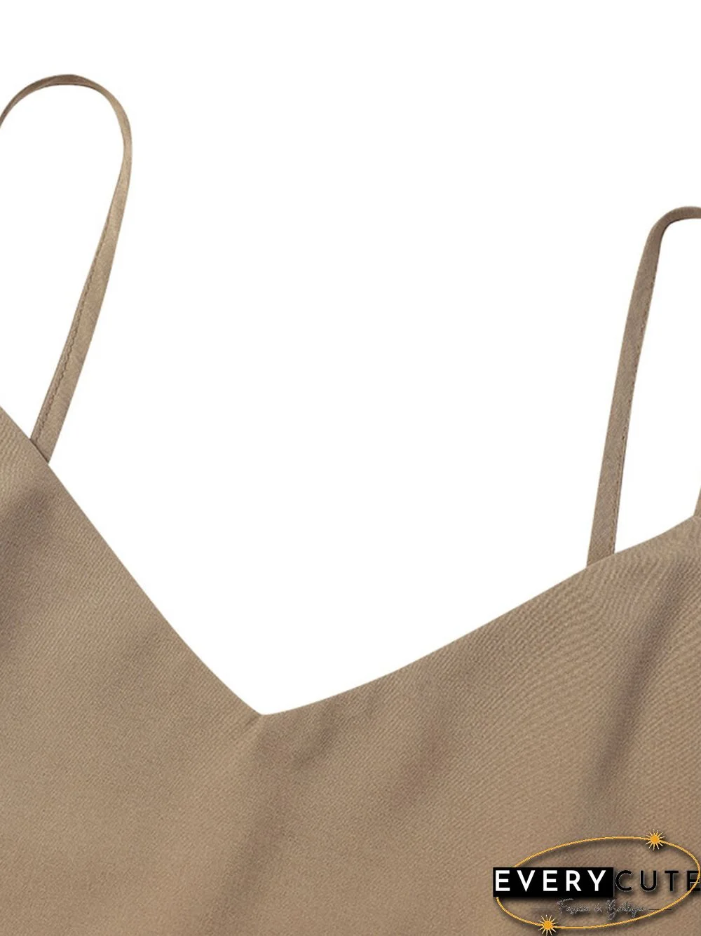 Plain Pleats V Neck Sleeveless Elegant Two Pieces Suit