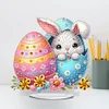 (US Only)2D Flat Easter Bunny Egg DIY Double-Sided Diamond Painting Desktop Decorations