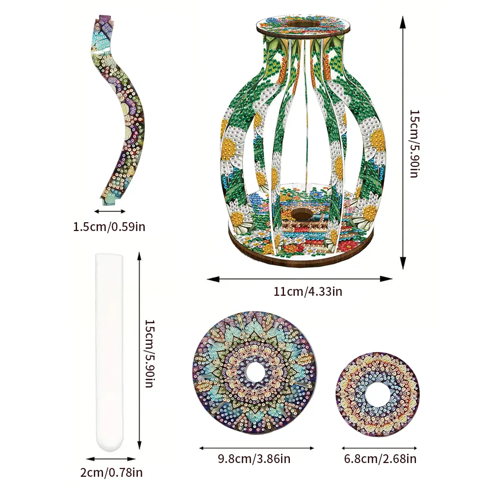 Book Diamond Painting Kit DIY Vase Wooden 3D Craft Mosaic Art Decoration