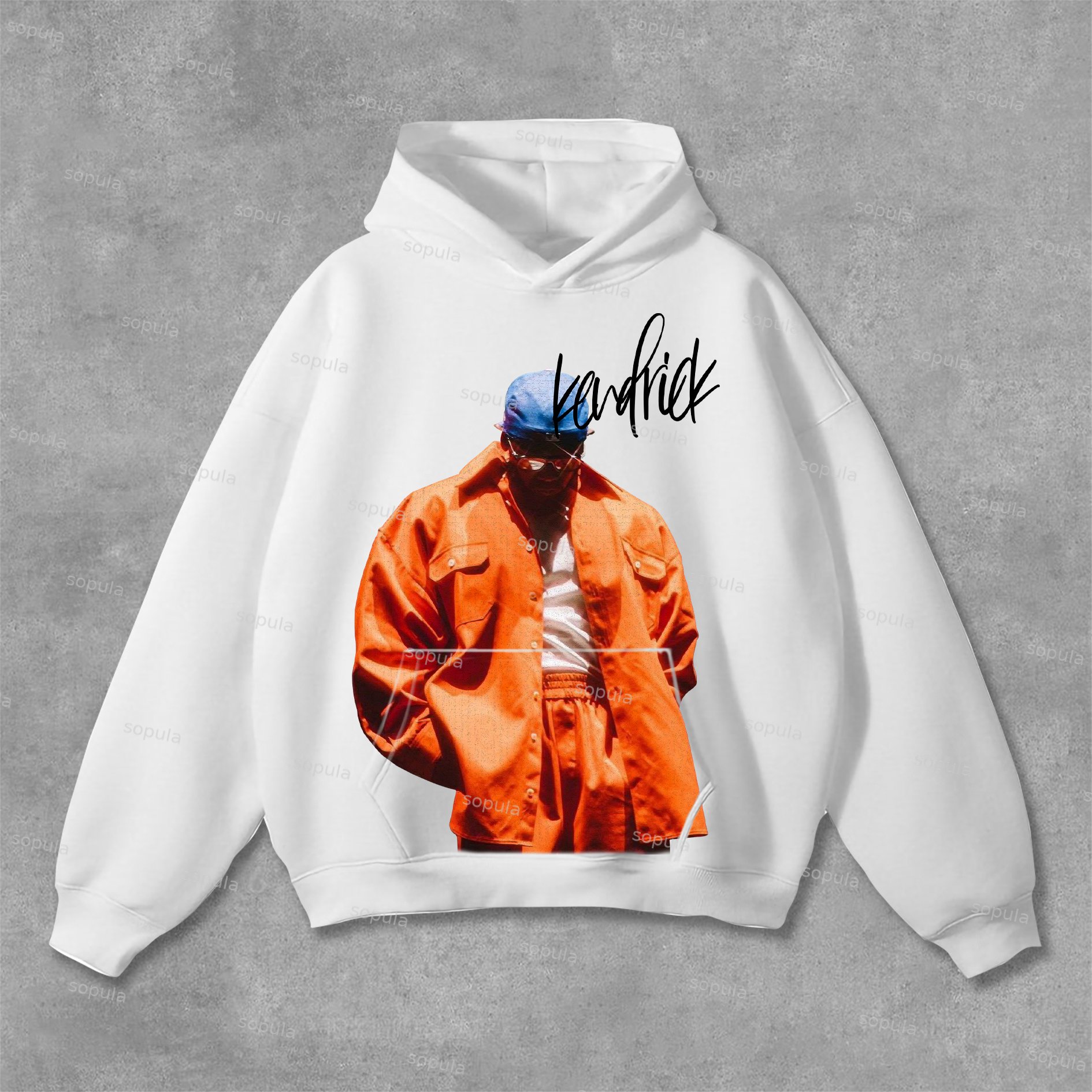 Sopula Casual Street Rap Graphics Print Pocket Hoodie - SOPULA