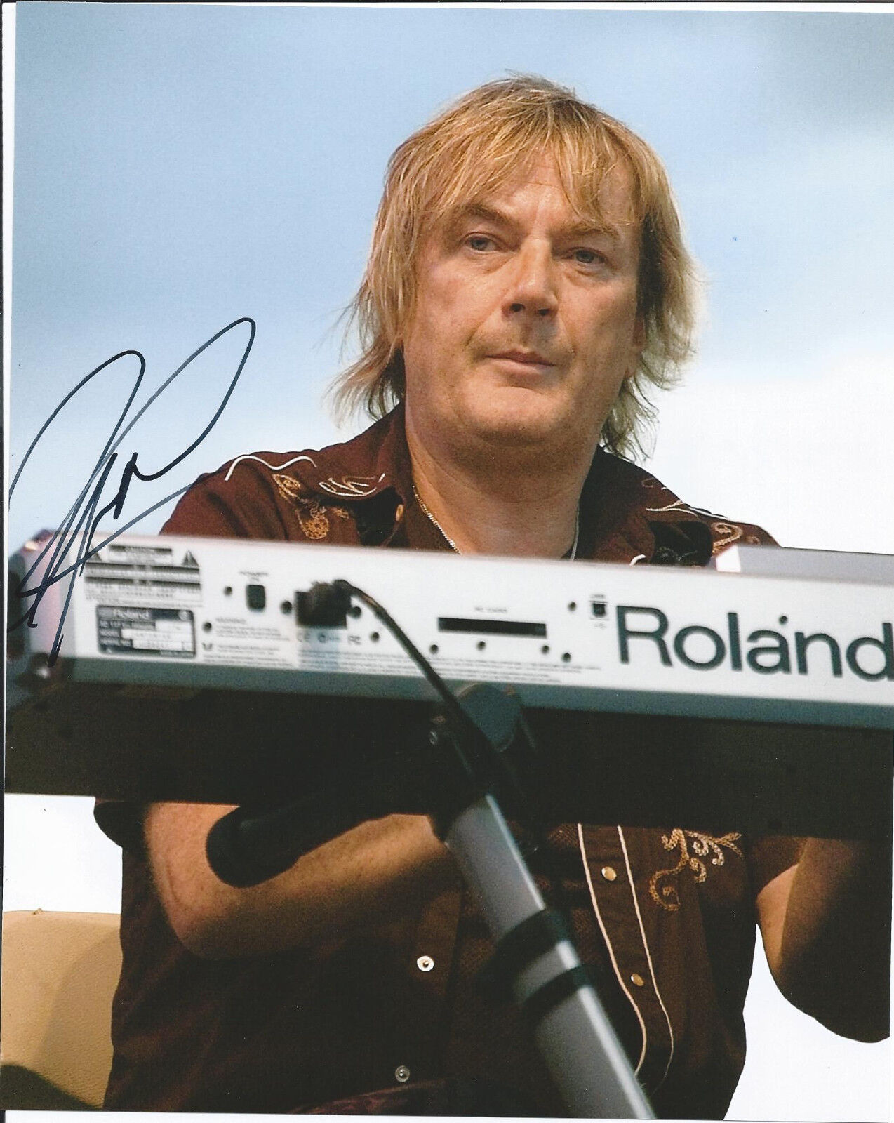 GEOFF DOWNES KEYBOARDIST ASIA YES THE BUGGLES HAND SIGNED 8X10 Photo Poster painting B w/COA