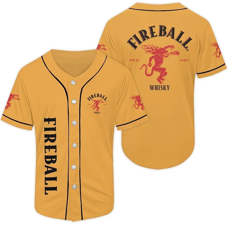 Basic Fireball Whiskey Baseball Jersey | Fireball Baseball